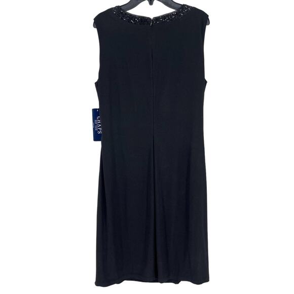 Chaps Sequin Shimmer Trim Ruched Waist Sleeveless Dress Womens Size Large - Picture 4 of 6
